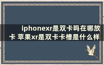 iphonexr是双卡吗在哪放卡 苹果xr是双卡卡槽是什么样的